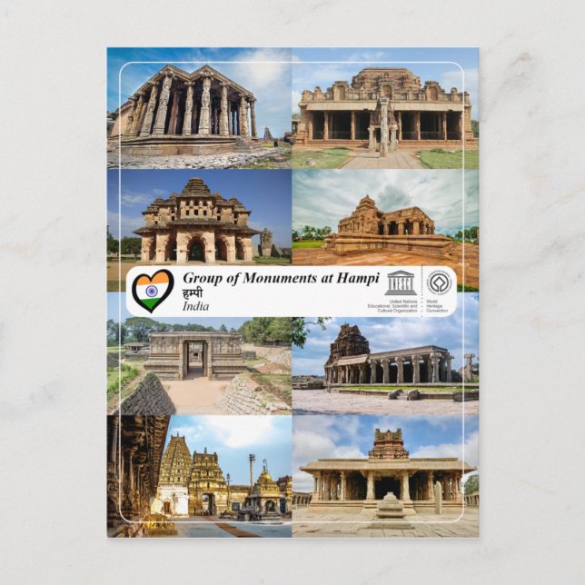 UNESCO WHS - Group of Monuments at Hampi Postcard (Front)