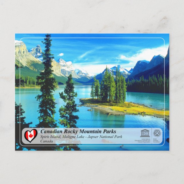 UNESCO WHS - Jasper National Park Postcard (Front)