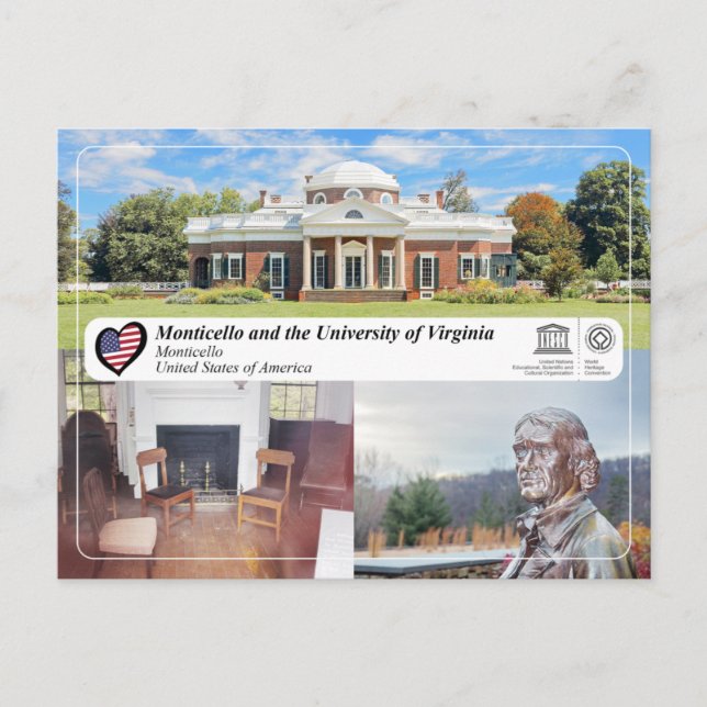 UNESCO WHS - Monticello Postcard (Front)