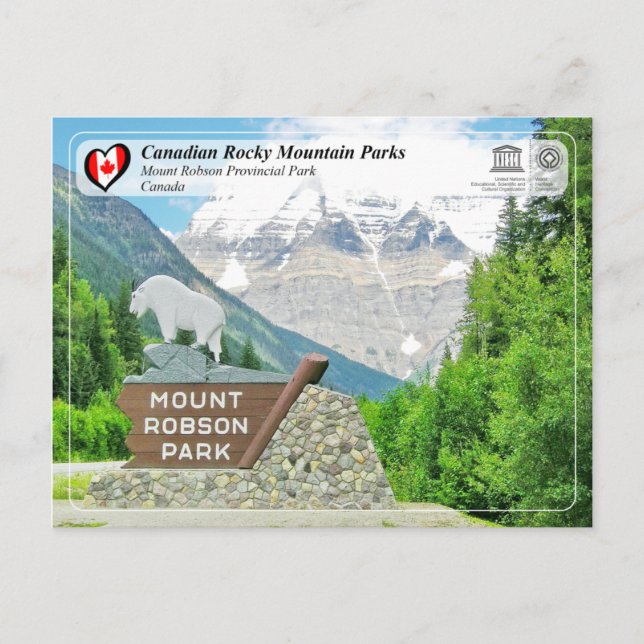UNESCO WHS - Mount Robson Provincial Park Postcard (Front)
