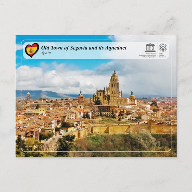 UNESCO WHS - Old Town of Segovia and its Aqueduct Postcard (Front)