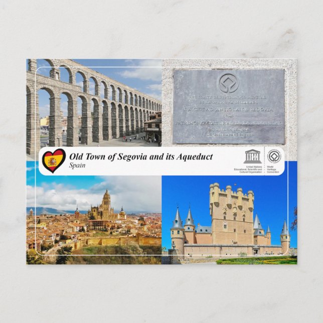 UNESCO WHS - Old Town of Segovia and its Aqueduct Postcard (Front)