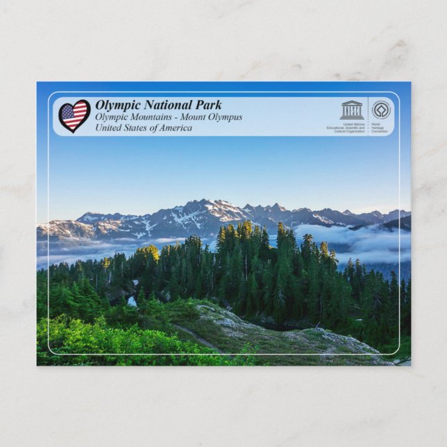 UNESCO WHS - Olympic National Park - Mount Olympus Postcard (Front)