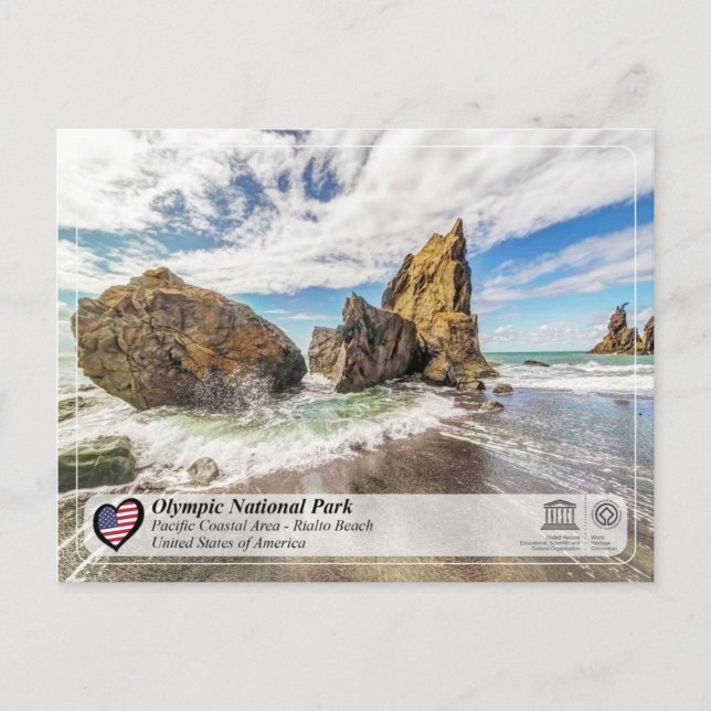 UNESCO WHS - Olympic National Park - Rialto Beach Postcard (Front)