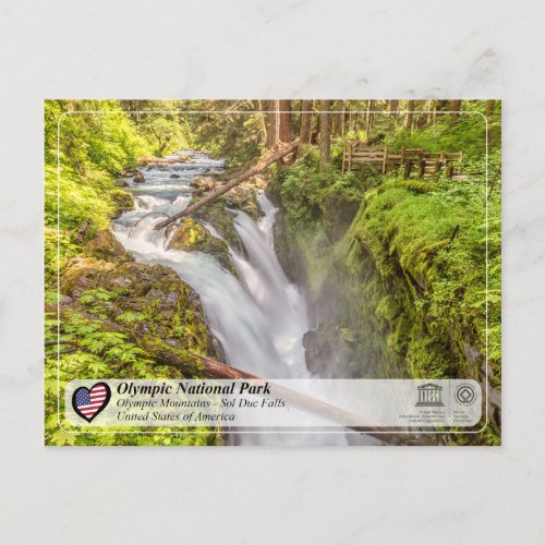 UNESCO WHS _ Olympic National Park _ Sol Duc Falls Postcard