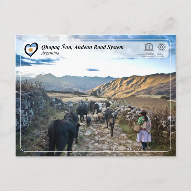 UNESCO WHS - Qhapaq Ñan, Andean Road System Postcard (Front)