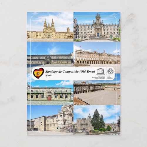UNESCO WHS _ Santiago de Compostela Old Town Postcard