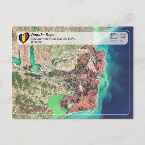 UNESCO WHS _ Satellite view of the Danube Delta Postcard
