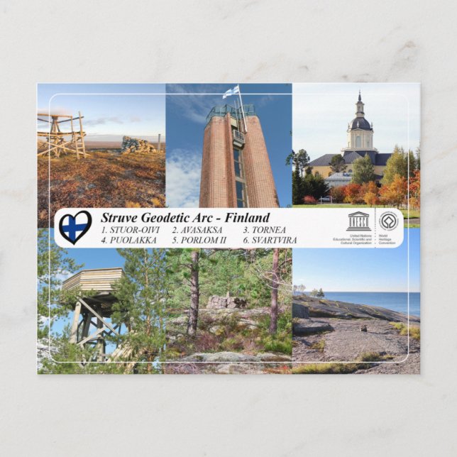 UNESCO WHS - Struve Geodetic Arc in Finland Postcard (Front)