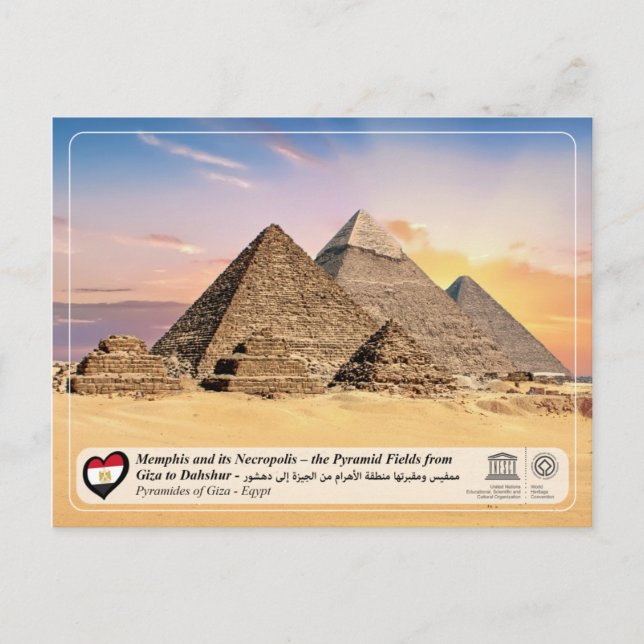 UNESCO WHS - The Pyramids of Giza Postcard (Front)