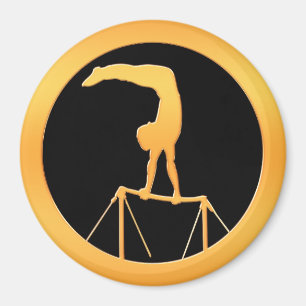 Uneven Bars Gold Gymnast Magnet
