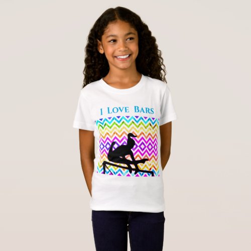 Uneven Bars Gymnastics Girls Cute Chevron T_Shirt