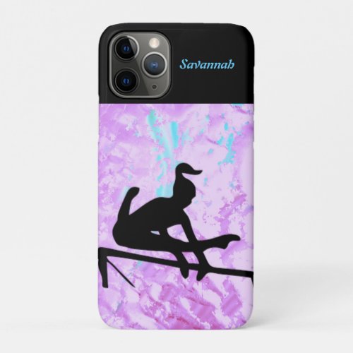 Uneven Bars Personalized Name Blue  Purple  iPhone 11 Pro Case