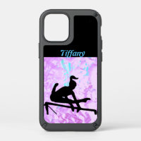 Uneven Bars Personalized Name Blue / Purple Speck iPhone 12 Mini Case