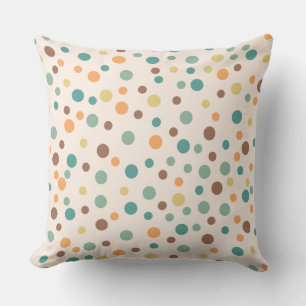 Uneven Scattered Polka Dot Vector Seamless Pattern Throw Pillow