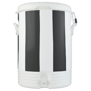Uneven Stripes - Black and White  Beverage Cooler