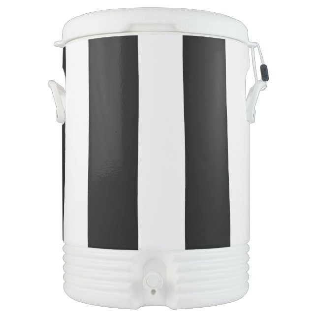 Uneven Stripes - Black and White  Beverage Cooler (Front)