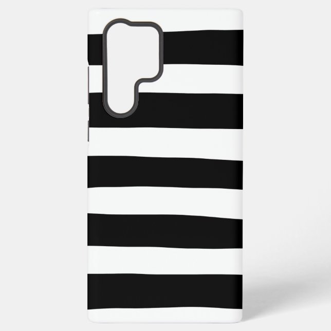 Uneven Stripes - Black and White  Samsung Galaxy Case (Back)