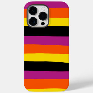 Uneven Stripes - Black, Pink, Orange and Yellow Case-Mate iPhone 14 Pro Max Case
