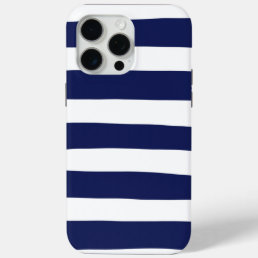 Uneven Stripes - Blue and White iPhone 15 Pro Max Case