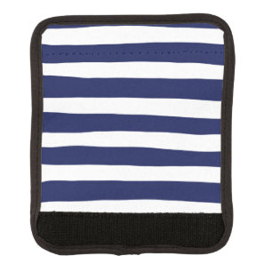Uneven Stripes - Blue and White Luggage Handle Wrap