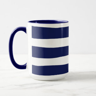 Uneven Stripes - Blue and White Mug