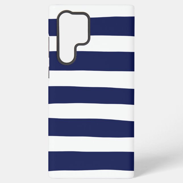 Uneven Stripes - Blue and White Samsung Galaxy Case (Back)