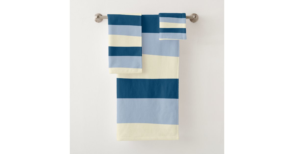 Nautical Anchor Navy Blue White stripes Bath Bat Bath Towel Set, Zazzle in  2023