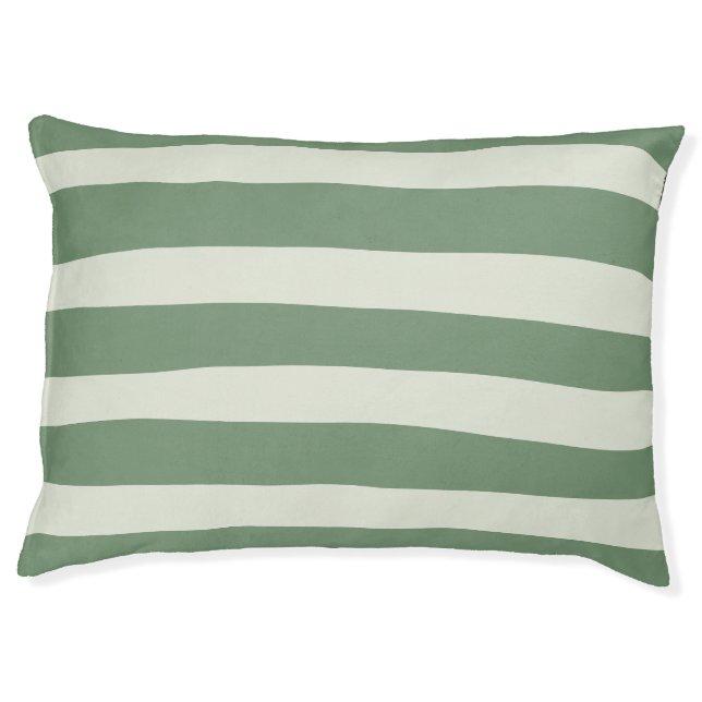 Uneven Stripes - Green Pet Bed (Front)
