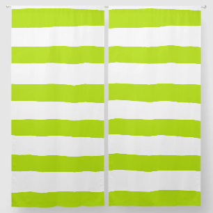 Uneven Stripes in Lime Green and White Blackout Curtains