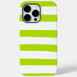 Uneven Stripes in Lime Green and White Case-Mate iPhone 14 Pro Max Case