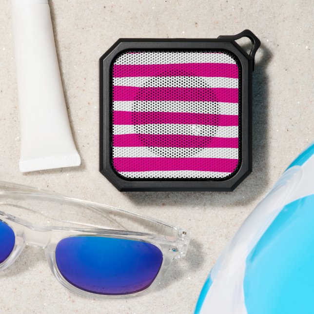 Uneven Stripes in Magenta and White  Bluetooth Speaker (Insitu(Beach))