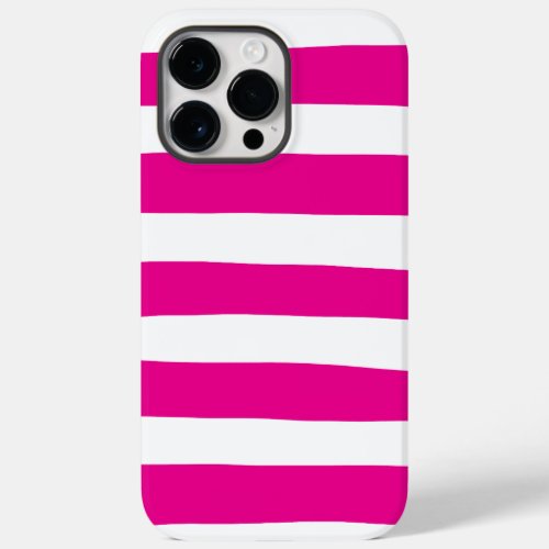 Uneven Stripes in Magenta and White  Case_Mate iPhone 14 Pro Max Case