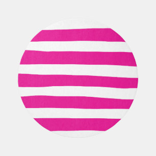 Uneven Stripes in Magenta and White  Rug