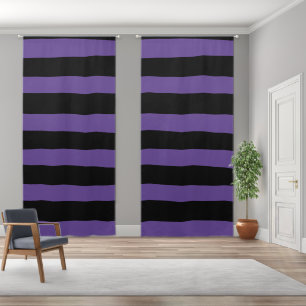 Uneven Stripes in Purple and Black Blackout Curtains