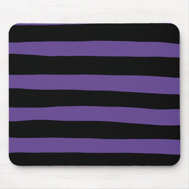 Uneven Stripes in Purple and Black Mouse Pad (Front)