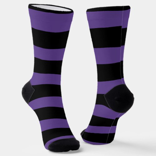 Uneven Stripes in Purple and Black Socks