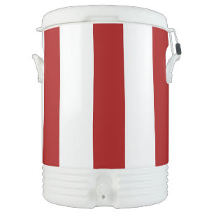 Uneven Stripes in Red and White Beverage Cooler