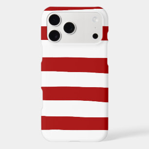 Uneven Stripes in Red and White Iphone 18 Pro Max Case