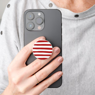 Uneven Stripes in Red and White PopSocket