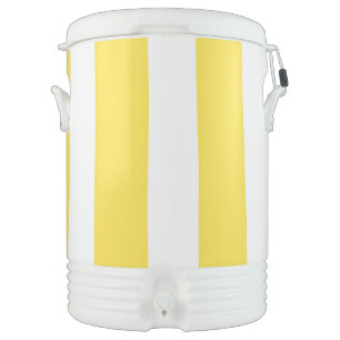 Uneven Stripes - Lemon Yellow and White Beverage Cooler