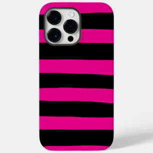 Uneven Stripes - Magenta and Black Case-Mate iPhone 14 Pro Max Case