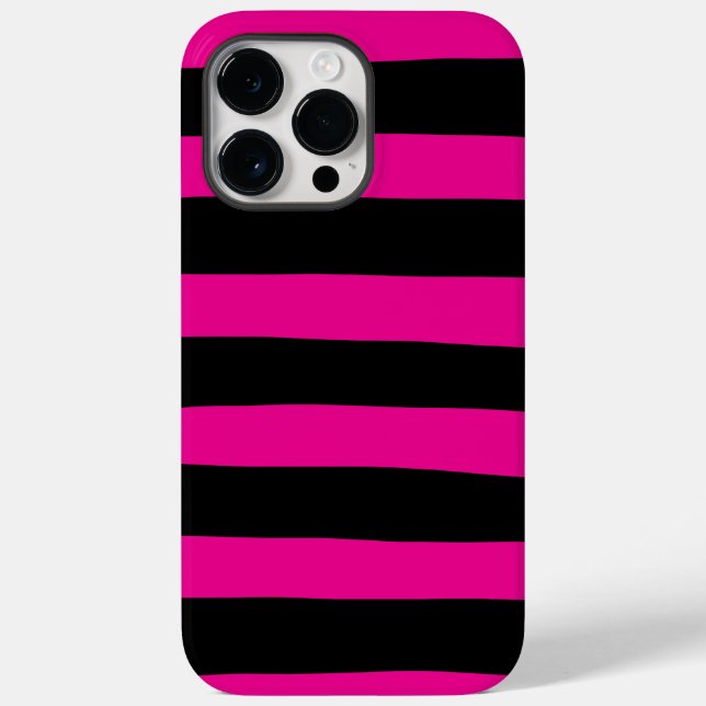 Uneven Stripes - Magenta and Black Case-Mate iPhone Case (Back)