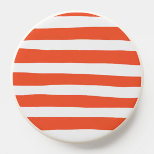 Uneven Stripes - Orange and White PopSocket