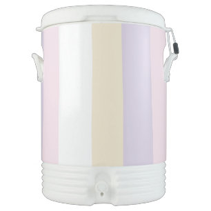 Uneven Stripes - Pastel Pink, Yellow and Purple Beverage Cooler