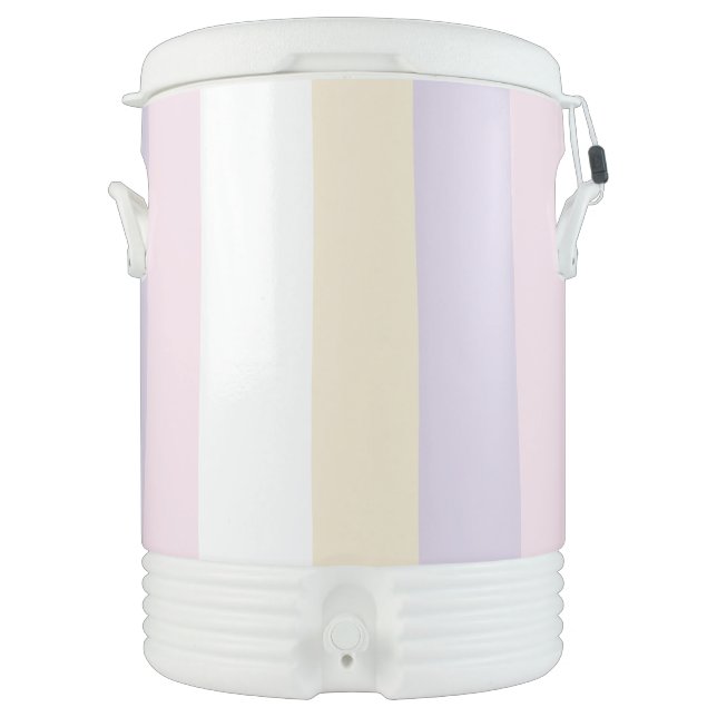 Uneven Stripes - Pastel Pink, Yellow and Purple Beverage Cooler (Front)