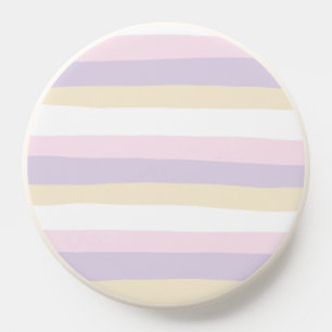 Uneven Stripes - Pastel Pink, Yellow and Purple PopSocket