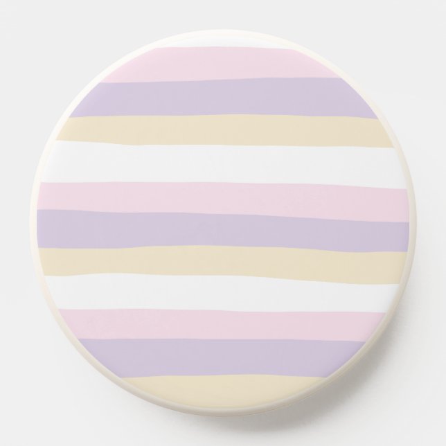 Uneven Stripes - Pastel Pink, Yellow and Purple PopSocket (Popsocket)