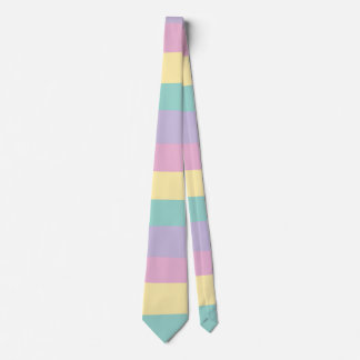 Uneven Stripes-Pastel Pink, Yellow, Purple & Green Neck Tie