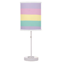 Uneven Stripes-Pastel Pink, Yellow, Purple & Green Table Lamp